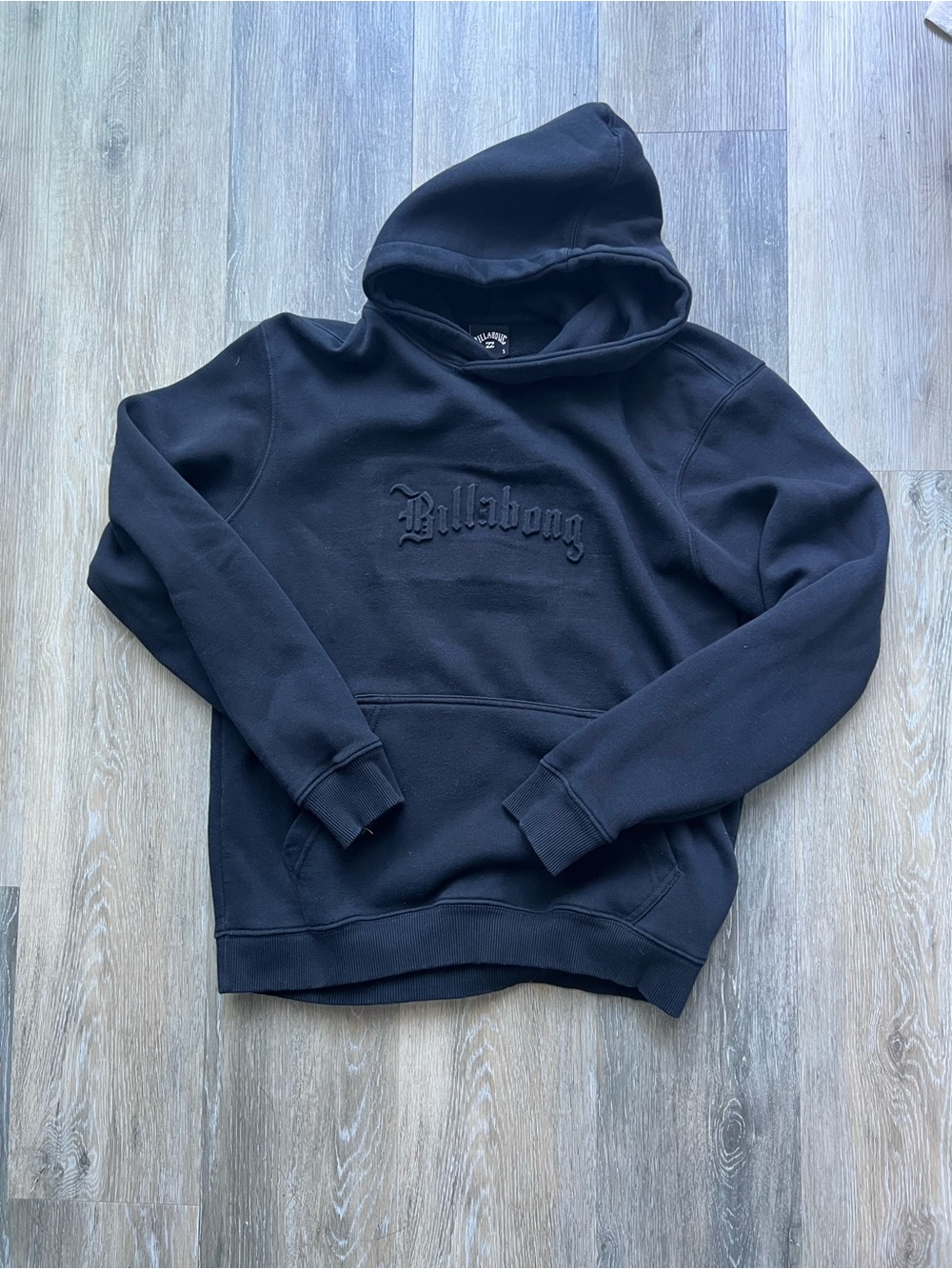 Billabong Black Pullover Hoodie with Raised Logo